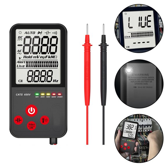Smart Multimeter Portable Digital Electrical Tester Replacement Tool Parts For T-Rms Dc Ac Voltmeter For Diy Electrical Projects