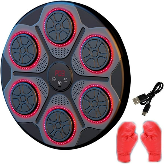Smart Music Boxing Machine with Boxing Gloves Music Workout Machine with Smart Display Screen Punching Machine for Adults,Good Gift for Birthday
