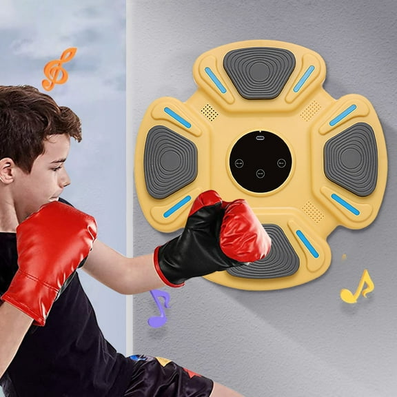 Smart Music Boxing Trainer with Bluetooth, Rechargeable Punching Bag, Wall-Mounted Boxing Gloves for Home Fitness Workout