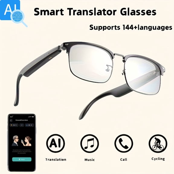 Smart Music Glasses Wireless Audio Headset Battery Life 6h Anti Blue-ray Vioce Sport Earphone HD Mic Calling Headphone