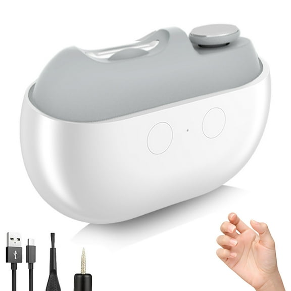 Smart Nail Clippers, Electric Toenail Clippers for Seniors and Babies, 2026 3-in-1 Electric Nail Clippers and Polisher (with LED Light, USB Port, and Nail Clipper Storage Case) (White)