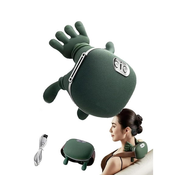 Smart Neck Shoulder Massager - Wireless Portable Real Hands Massager, with 3-Speed Adjustment, Electric Deep Tissue 4D Kneading Massage, Relaxto Muscle, for Men and Women