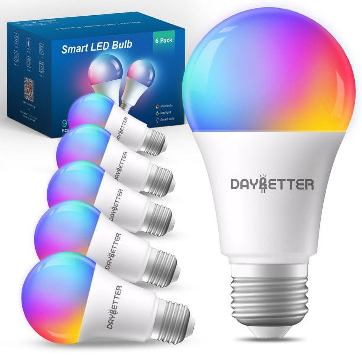 Color Changing Light Bulb App Control, 2.4Ghz WiFi and Bluetooth Smart  Light Bulbs Music Sync
