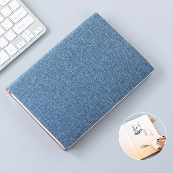 Smart Notebook Erasable Reusable, QQZ Digital Writing Pad with App, A5 Size Portable Leather Cover for Office Note Taking, Blue