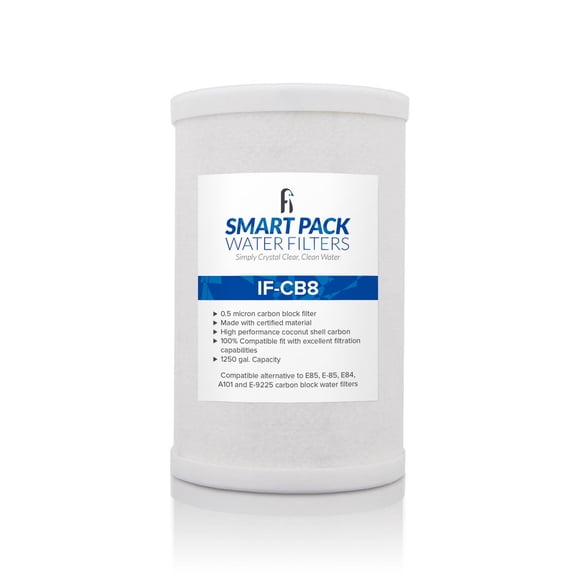 Smart Pack Water Filters CB8 Carbon Block Filter – Direct Replacement for Amway E-84, E-85, A101, E-9225 – Made with NSF Certified Coconut Shell Carbon