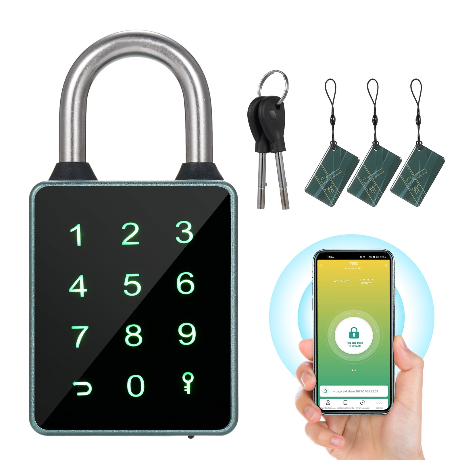 Smart Padlock,Water Resistant App Resistant App Enabled Bike Locker Padlock Padlock Bt Keypad Lock Enabled Bike Lock Water Resistant Padlock Bt Keypad Lock Padlock Dsfen