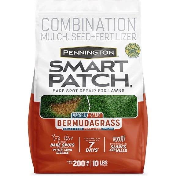Smart Patch Bermudagrass 10lb 200 sq. ft. Grass Seed Bare Spot Repair with Mulch and Fertilizer