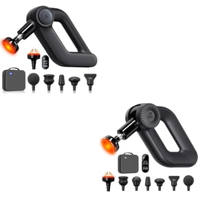 Smart Percussive Massage Device, Professional Deep Muscle Massager with 5 Speeds, App-Guided Routines, and Interchangeable Heads, Includes Travel Case