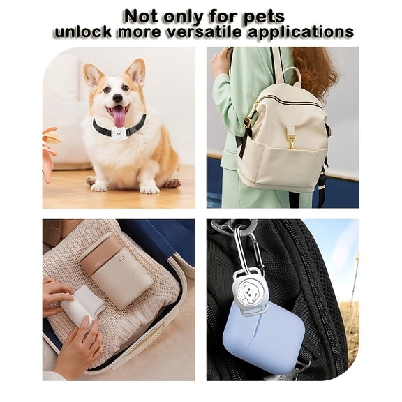 Smart Pet Anti-Lost Tracker Collar Tag, Compatible with Apple Find My, No Monthly Fee Real-Time Locator, Adjustable for Small Medium Large Dogs and Cats