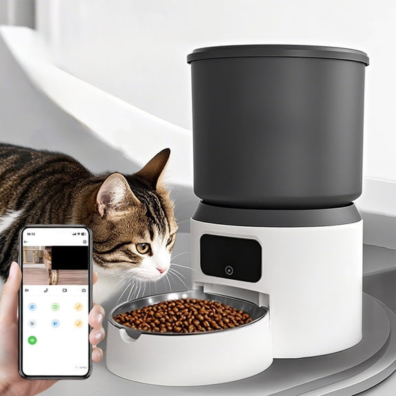 Smart Pet Feeder Automatic Food Dispenser Timer Portion Control Remote Feeding Stainless Steel Bowl 4L Dry Food for Dogs Cats Home Travel Busy Owners Home Travel Gift Pack Dry Food Dispenser Pack