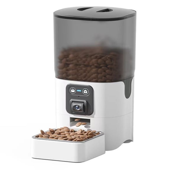 Smart Pet Feeder with Camera, Automatic Cat Dog Food Dispenser, 5L Timed Quantitative APP Control, Two-Way Audio
