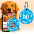 thumbnail image 1 of Smart Pet ID Tag with QR Code & NFC – Epoxy Coated Waterproof PVC – Scan or Tap to Access Pet Info – Universal Tag for Dogs & Cats – No App Needed – Update Profile Anytime (Blue), 1 of 7