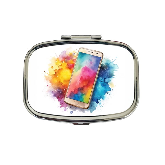 Smart Phone Watercolor Small Travel Handbag Pill Box Case