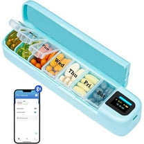 Smart Pill Organizer with Alarm, Bluetooth Daily Once a Day Pill Box 7 Day with APP, Weekly Travel Pill Case, Portable Pill Reminder for Medicines, Supplements and Vitamins(Green)