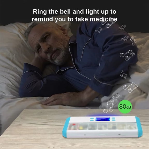 Smart Pill Organizer Electronic Timing Reminder Storage Case Timer Weekly Pills Container Alarm Box for Traveling A