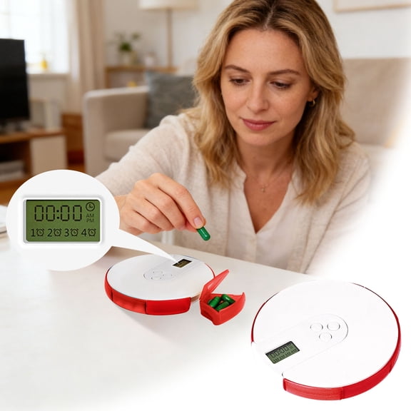 Smart Pill Organizer with Alarm Reminder Automatic Pill Dispenser Weekly Medication Container for Home Care and Daily Medication Management