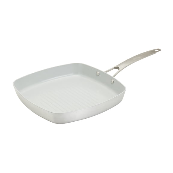 Smart Planet Eco Friendly Post-Consumer Recycled Aluminum Nonstick Square Griddle Pan, 11"