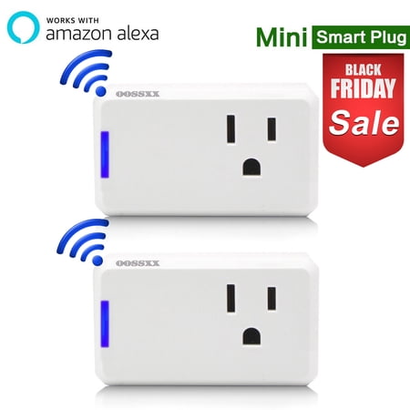 Smart Plug Combo (2-Pack) , Custom Scheduling, Voice Control,OOSSXX 2-Pack Mini WiFi Plugs - 10A, Voice Control, Timer, ETL/FCC/RoHS Certified