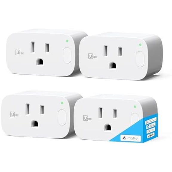 Smart Plug, Smart Home Outlet, 15A Ultra Efficient Smart Plug Compatible with Matter, Alexa, Google Home & IFTTT, 2.4GHz Wi-Fi Only, Remote Control, ETL Certified, 4Pack$$Tools & Hardware Other
