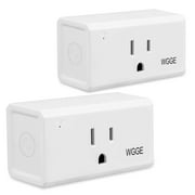 Smart Plug, WGGE Mini Smart WiFi Outlet Compatible with Alexa, Google Assistant for Voice Control, Remote Control Anywhere, Timer Function, No Hub Required, FCC Certified 2 Pieces