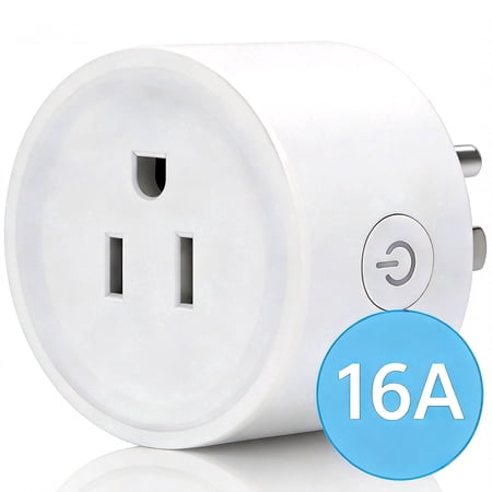 16A Smart Plug, WiFi Outlet for Remote Control, Timer, Voice Control with Alexa and Google Home – Energy Saving Smart Home Device, No Hub Required