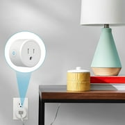 Smart Plug WiFi with Phone Remote Control and Timer Function, 10A Smart Socket Works, 2.4GHz WiFi, No Hub Required, Compact Portable ABS, Easy Setup for Home Office