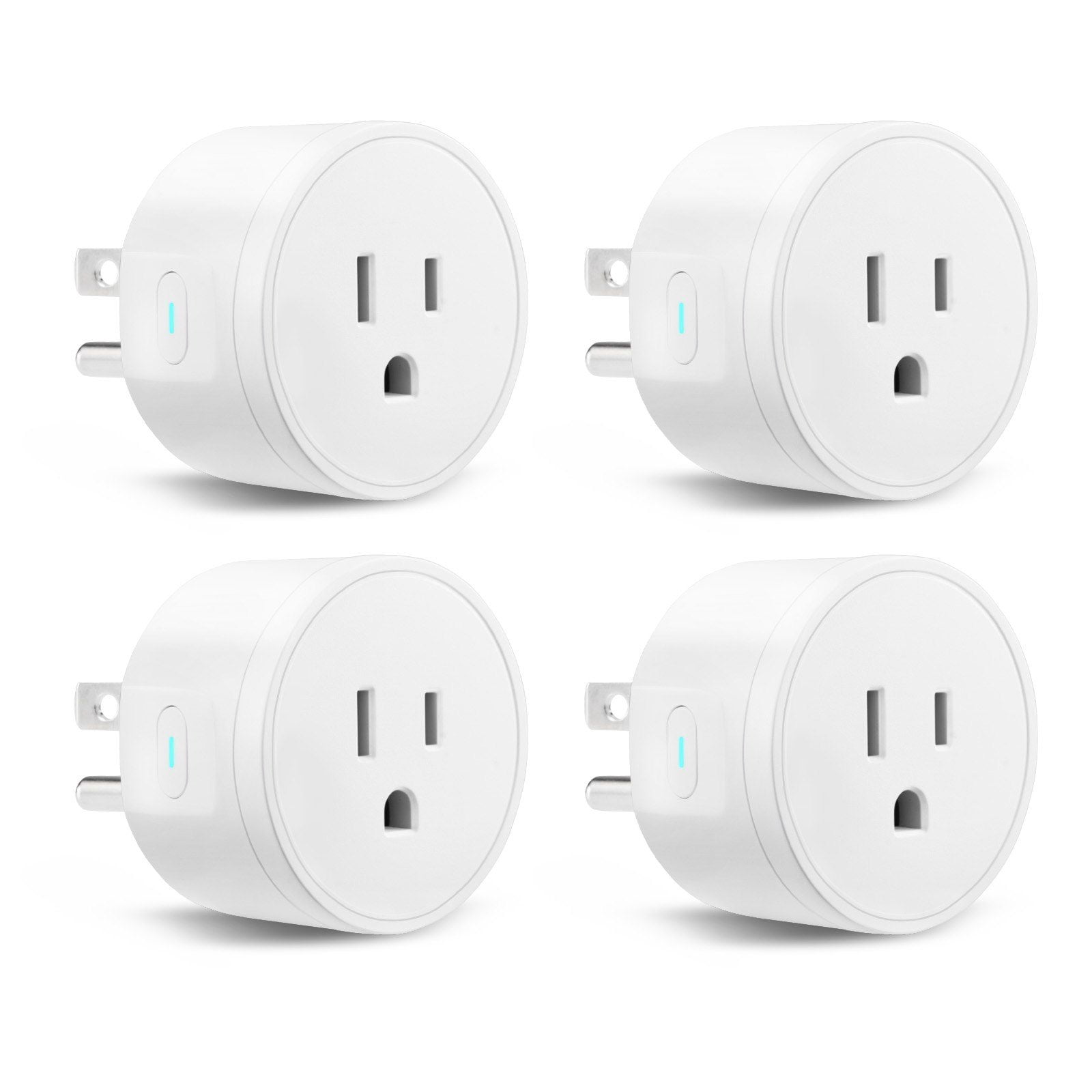 Smart Plug Works with Alexa and Google Home, 4-Pack WiFi and Bluetooth Smart Outlets, Remote Control via App, Voice Control, Timer and Schedule Function, 15A 1800W FCC Certified, White