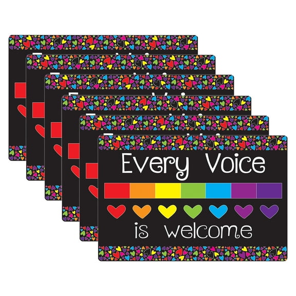 Smart Poly Computer Mouse Pad, 8" x 10", Every Voice is Welcome Here, Pack of 6