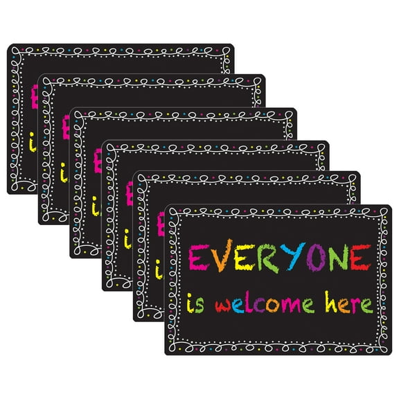 Smart Poly Computer Mouse Pad, 8" x 10", Everyone is Welcome Here, Chalk Loop, Pack of 6
