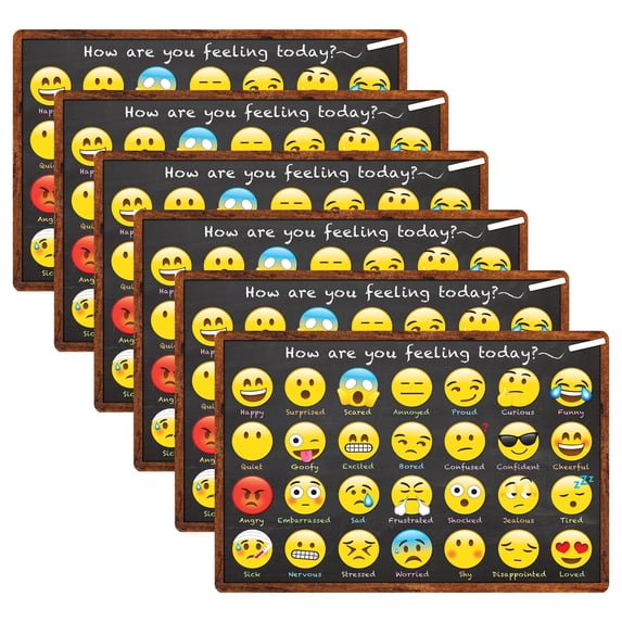 Smart Poly Computer Mouse Pad, 8" x 10", How are You Feeling, Pack of 6