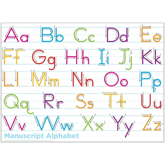 Smart Poly Single Sided PosterMat Pals Space Savers, Manuscript Handwriting, 13" x 9.5"