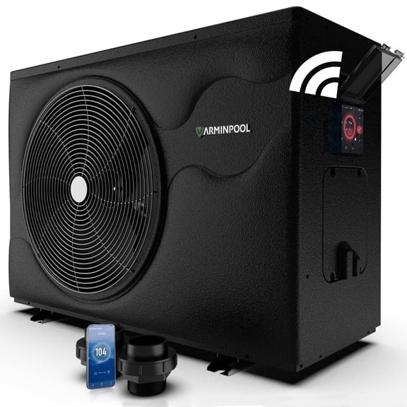 Smart Pool Heat Pump with WiFi Remote Control for 33000 Gals In and Above Ground Pool, 120000 BTU Electric Pool Heater, No Gas, 220V, Titanium Heat Exchanger