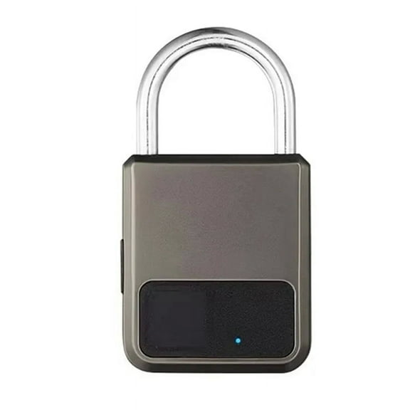 Smart Portable Fingerprints Tuya APP Pad Lock with USB Key Support for Emergency(Grey)
