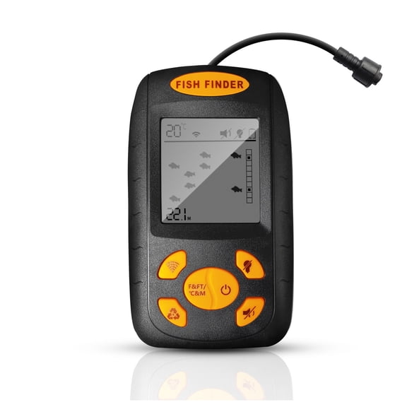 Smart Portable Sonar Fish Finder Depth Camera Sounder Alarm Transducer Fishfinder 100m Temperature ,Power of Simple
