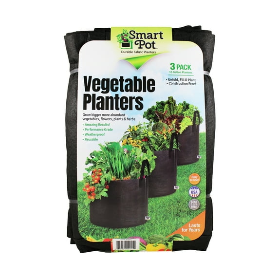Smart Pot 15 Gallon Fabric Planter, 3-pack