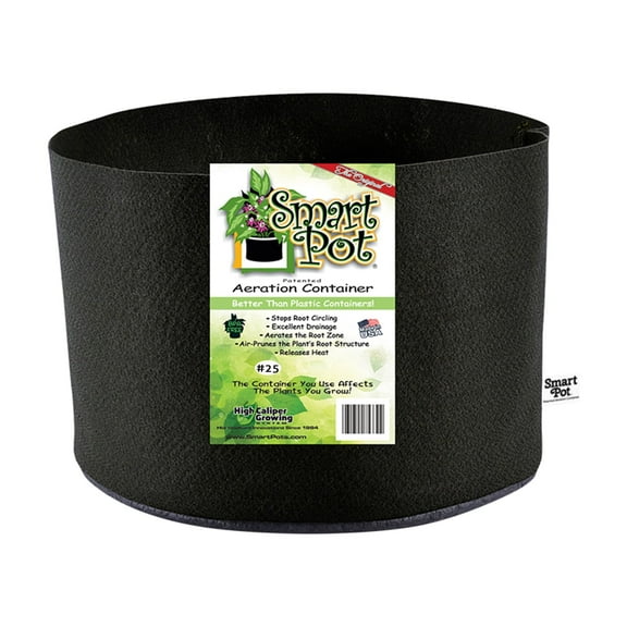 SMART POT 25 Gallon Fabric Grow Bag - Black