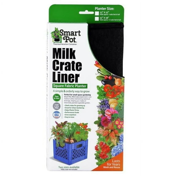 Smart Pot Milk Crate Liner, Black