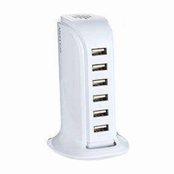 Smart Power 6 USB Colorful Tower for Every Desk at Home or Office charge any Gadget