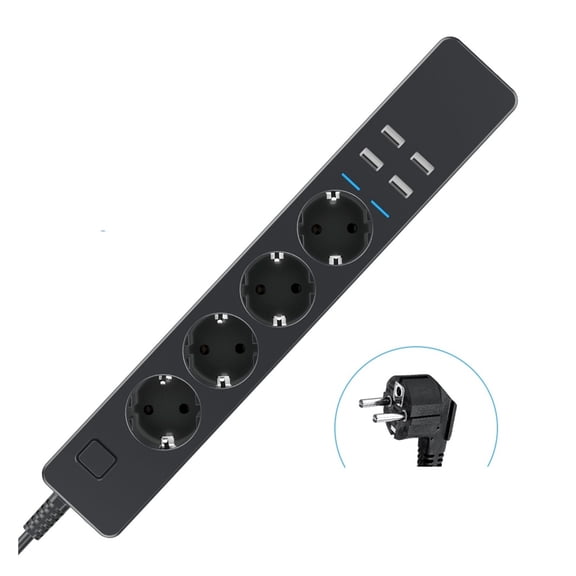 Smart Power Strip 4 USB Charging Port Timing App Voice Control Work With Intelligent Assistant