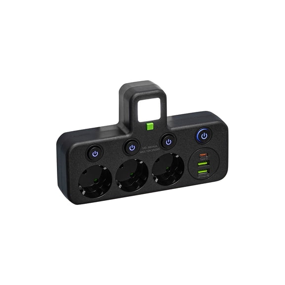 Smart Power Strip with USB Ports,Tower Power Strip with Individual Switches, Multiple Power Outlets and USB Ports, 2500 W, Charging Station for Multiple Devices, for Office, Dorm