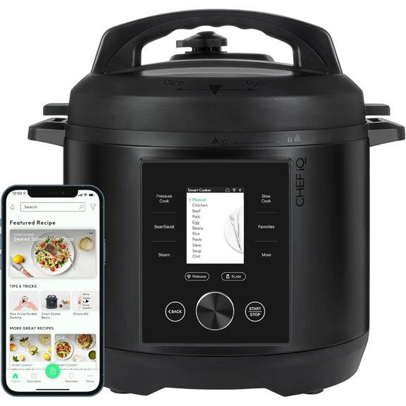 Smart Pressure Cooker with WiFi and Built-in Scale - Easy-to-Use 10-in-1 Multicooker 500+ Guided Recipes Rice Cooker, Slow Meals for Foodies 6 Quart Family Size