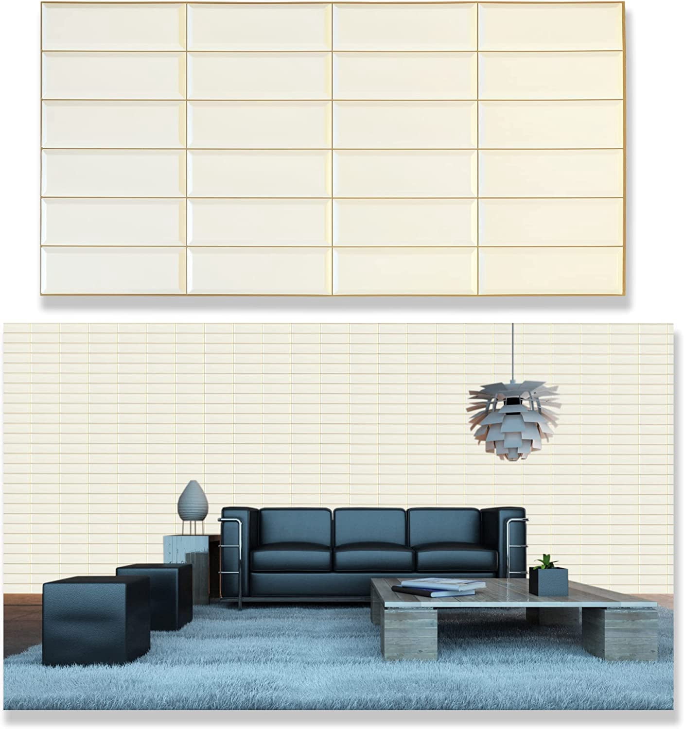 Grace Baltic 3D Wall Panels For Interior Wall Decoration Non Adhesive Thin Elastic PVC Wall Panels (10pcs/4.7m²