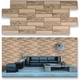 thumbnail image 1 of Smart Profile – 3D Wall Panels for Interior Wall Decor Non-adhesive Thin and Elastic Beige Brick Facing (53 sq ft) PVC Wall Covering Panels for Home and Office – Size (38.6 x 19.3) In - Pack of 10, 1 of 1