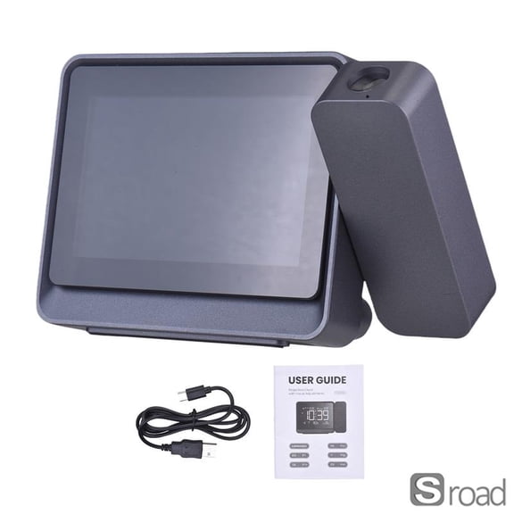 Smart Projection Alarm Clock With Bluetooth Auto Time Sync, Adjustable Focus Projection On Wall/Ceiling, Dual Alarms, Snooze, Temperature & Date Display, Ambient Night Light