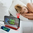 thumbnail image 1 of ​Smart Projection Alarm Clock with Wireless Charger - LED Temperature/Humidity Display, 5M Projection, Dual Alarm & USB Phone Charging Black, 1 of 9
