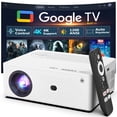 thumbnail image 1 of Smart Projector [Bundled with Google TV Stick 4K Support ], AI Voice Control Projector with WiFi and Bluetooth, Electric Focus & Auto Keystone, 1 of 9