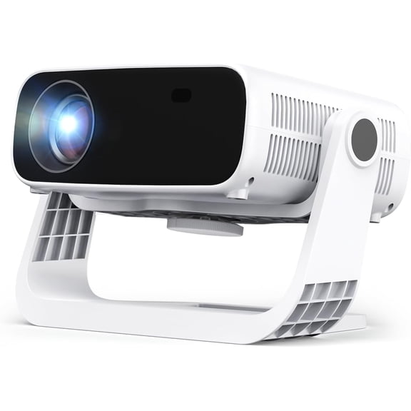 Smart Projector with WiFi 6 and Bluetooth - 4K Support 350Ansi Portable Bedroom Mini Projector Native 1080P , 2026 New Auto Keystone & Zoom Home Theater Cinema Movie Proyector, 120 Stand