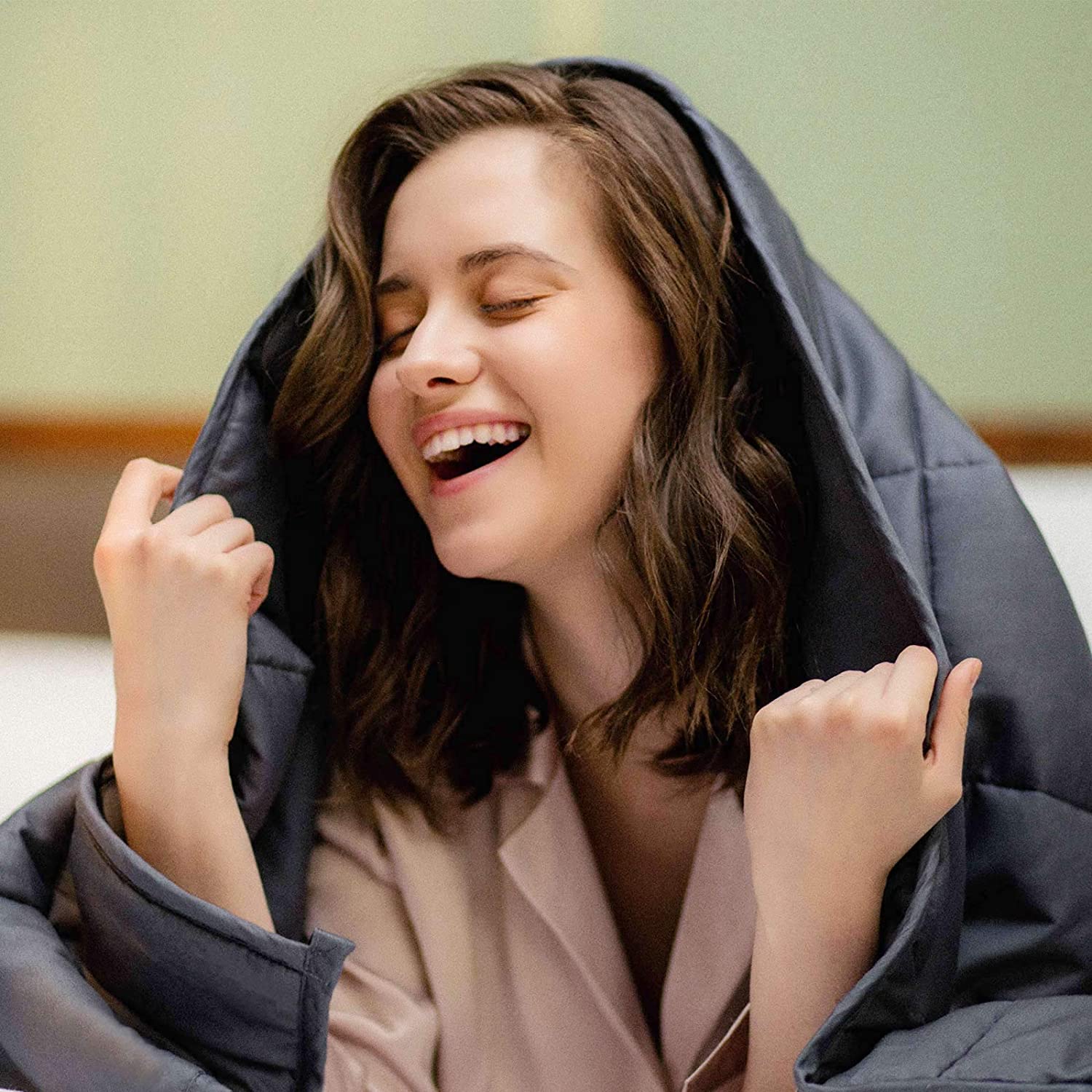 Smart Queen Weighted Blanket King Size (20 lbs, 88"x 104") Perfect for