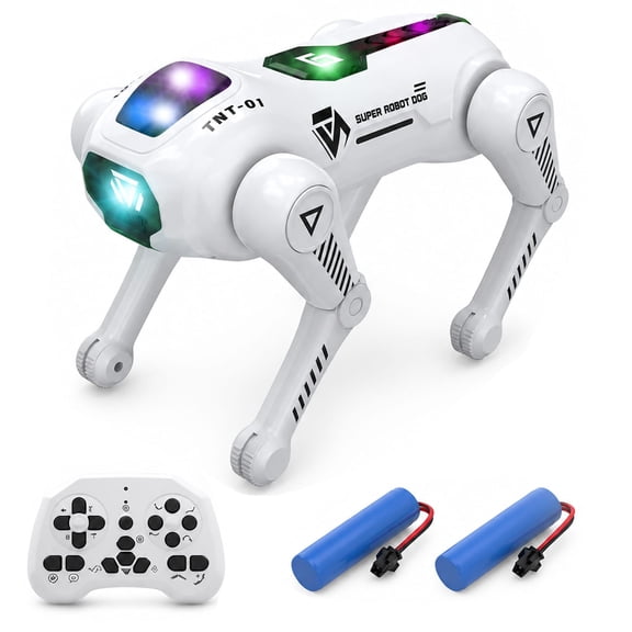 Smart RC Robot Dog Toy for Kids - Programmable Stunt Robot with Voice Control, 2.4G Remote, Flexible Bionic Limbs & Music Light Effects - Interactive Robotic Pet Gift for Boys Girls Age 6+