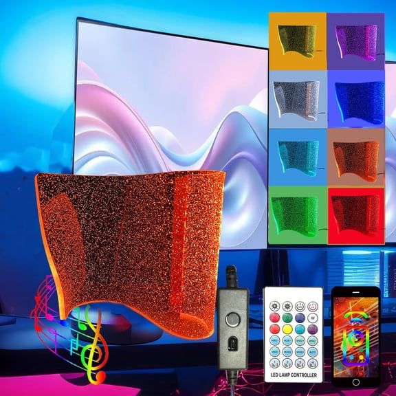 Smart RGB Desk Lamp with Music Sync & APP Control - 16 Million Colors Dimmable LED Gaming Light for Bedroom & Party